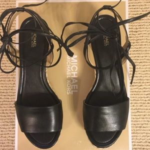 Michael Kors Margie LeatherAnkle wrap sandal